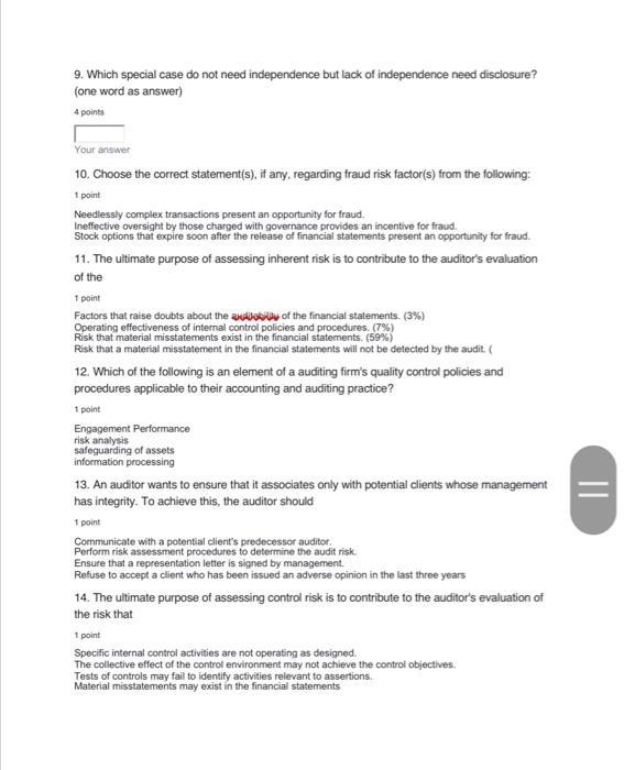 Solved 6. What are the quality control elements of a CA or