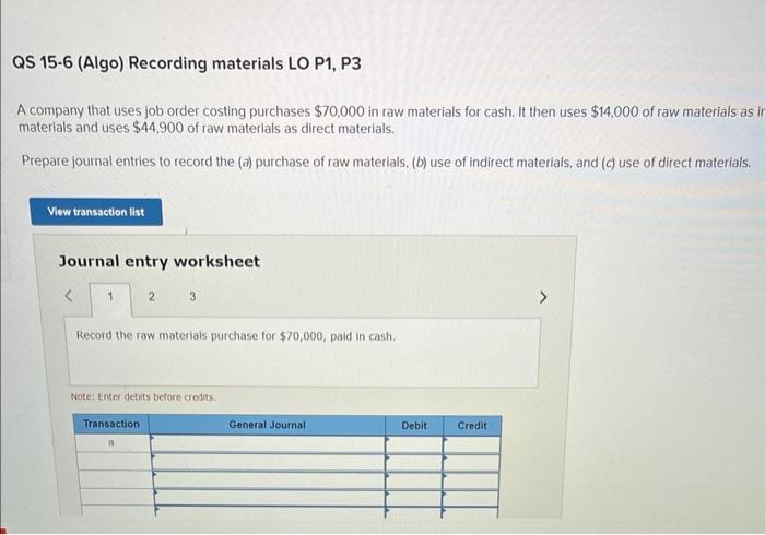 Solved A Company That Uses Job Order Costing Purchases | Chegg.com