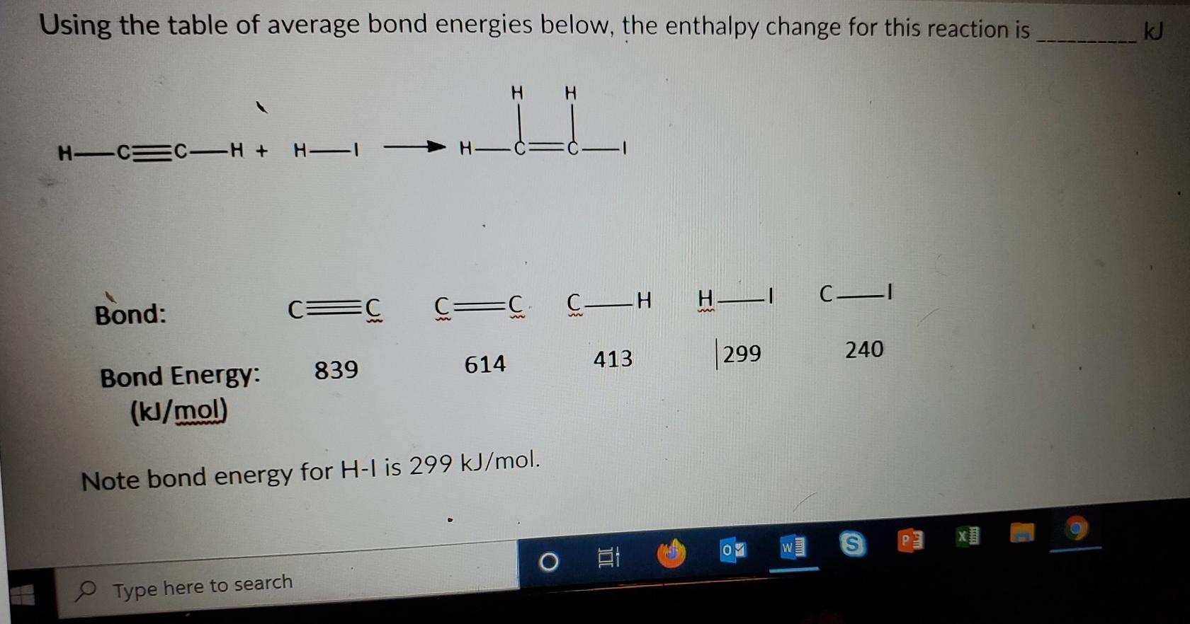 Solved Using The Table Of Average Bond Energies Below, The | Chegg.com