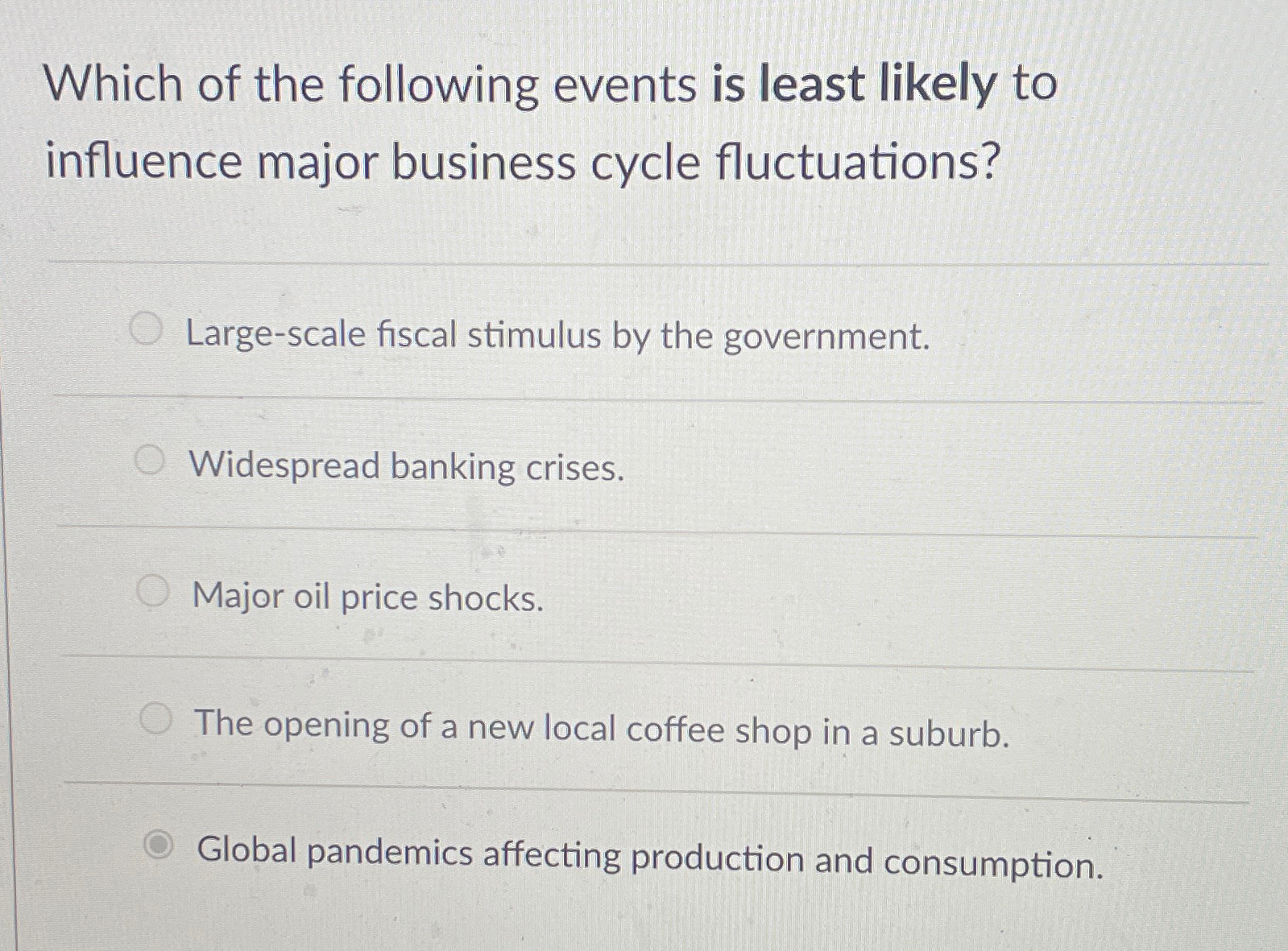 Solved Which of the following events is least likely to | Chegg.com