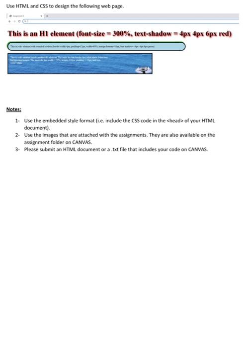 Solved Use HTML and CSS to design the following web page. | Chegg.com