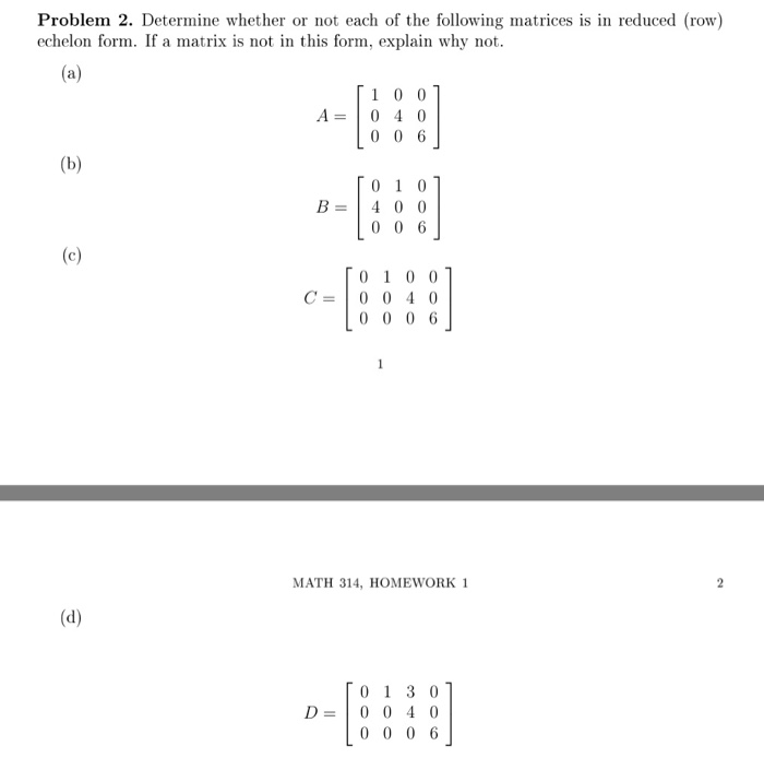 Solved Problem 2. Determine whether or not each of the | Chegg.com