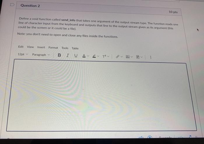 Solved D Question 2 10 pts Define a void function called | Chegg.com