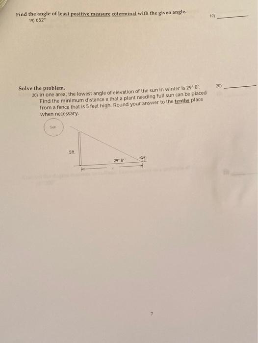 Solved Find the angle of least positive measure coterminal
