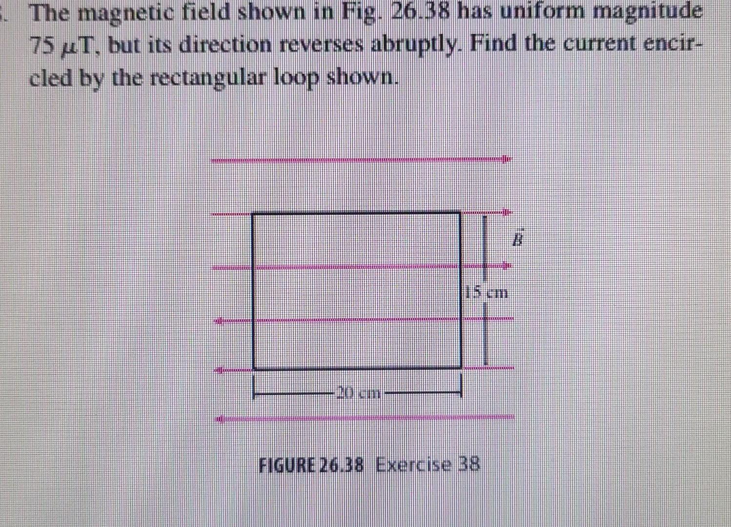 Solved The magnetic field shown in Fig. 26.38 has uniform | Chegg.com
