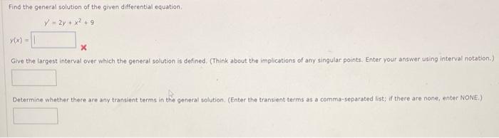 Solved Find The General Solution Of The Given Differential Chegg Com