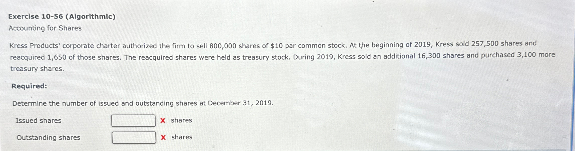Solved Exercise 10-56 (Algorithmic)Accounting for | Chegg.com