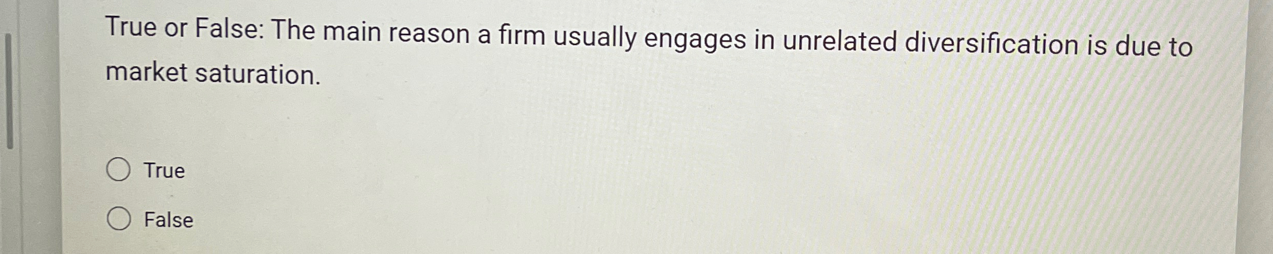 Solved True or False: The main reason a firm usually engages | Chegg.com