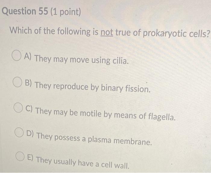 Solved Question 55 (1 point) Which of the following is not