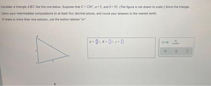 Solved Consider A Triangle A B C Like The One Below. Suppose | Chegg.com