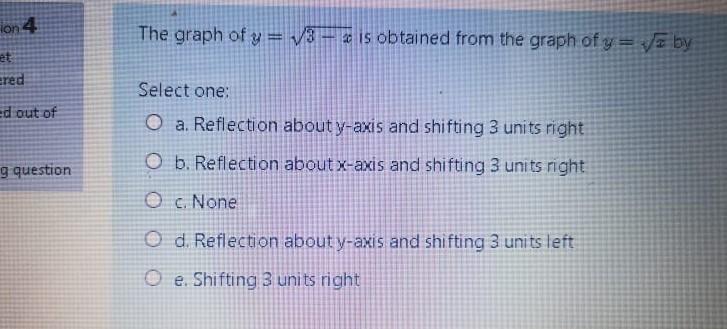 Solved Ion 4 The Graph Of Y V3 Is Obtained From The Gr Chegg Com