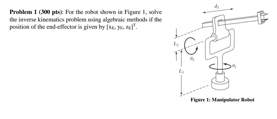 Solved dz Problem 1 (300 pts): For the robot shown in Figure | Chegg.com