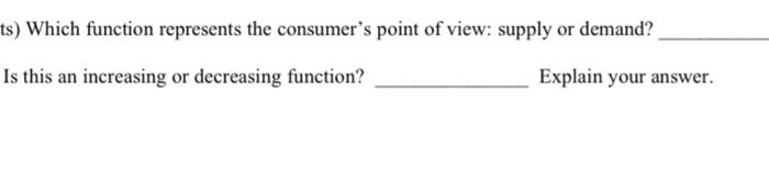 ts) Which function represents the consumer's point of | Chegg.com