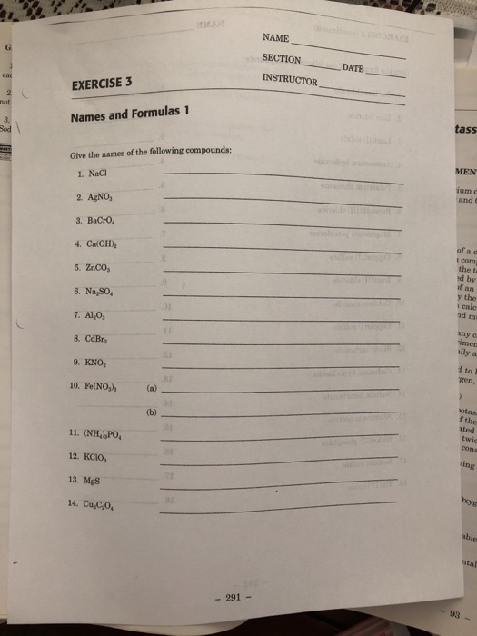Solved NAME SECTION_--_DATE_ INSTRUCTOR EXERCISE 3 Do Names | Chegg.com