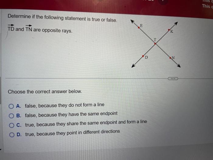 Solved Determine if the following statement is true or | Chegg.com