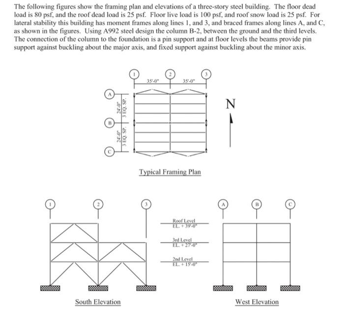 Solved The following figures show the framing plan and | Chegg.com
