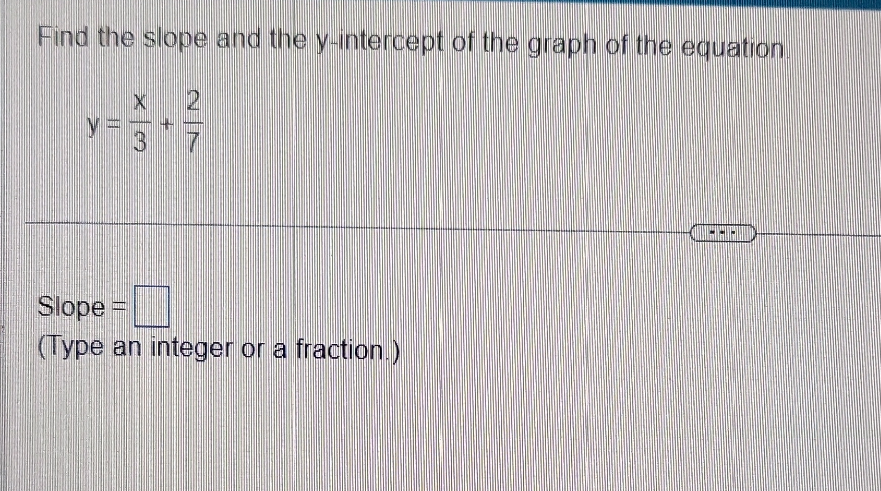 Solved Find the slope and the y-intercept of the graph of | Chegg.com
