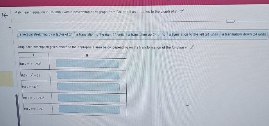 Solved Match Each Equation In Column I With A Description Of Chegg Solved Match Each Equation In Column I With A Description Of Chegg