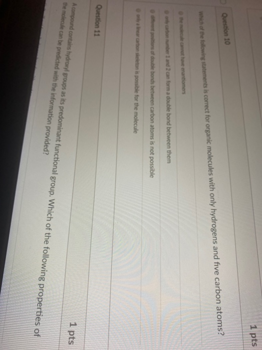 Solved 1 Pts Question 10 Which Of The Following Statements | Chegg.com Solved 1 Pts Question 10 Which Of The Following Statements | Chegg.com