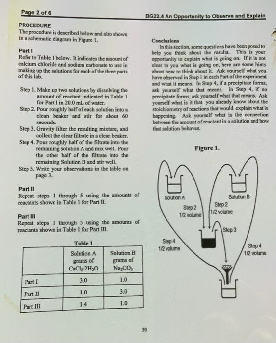 PROCEDURE The procedure is described below and also | Chegg.com