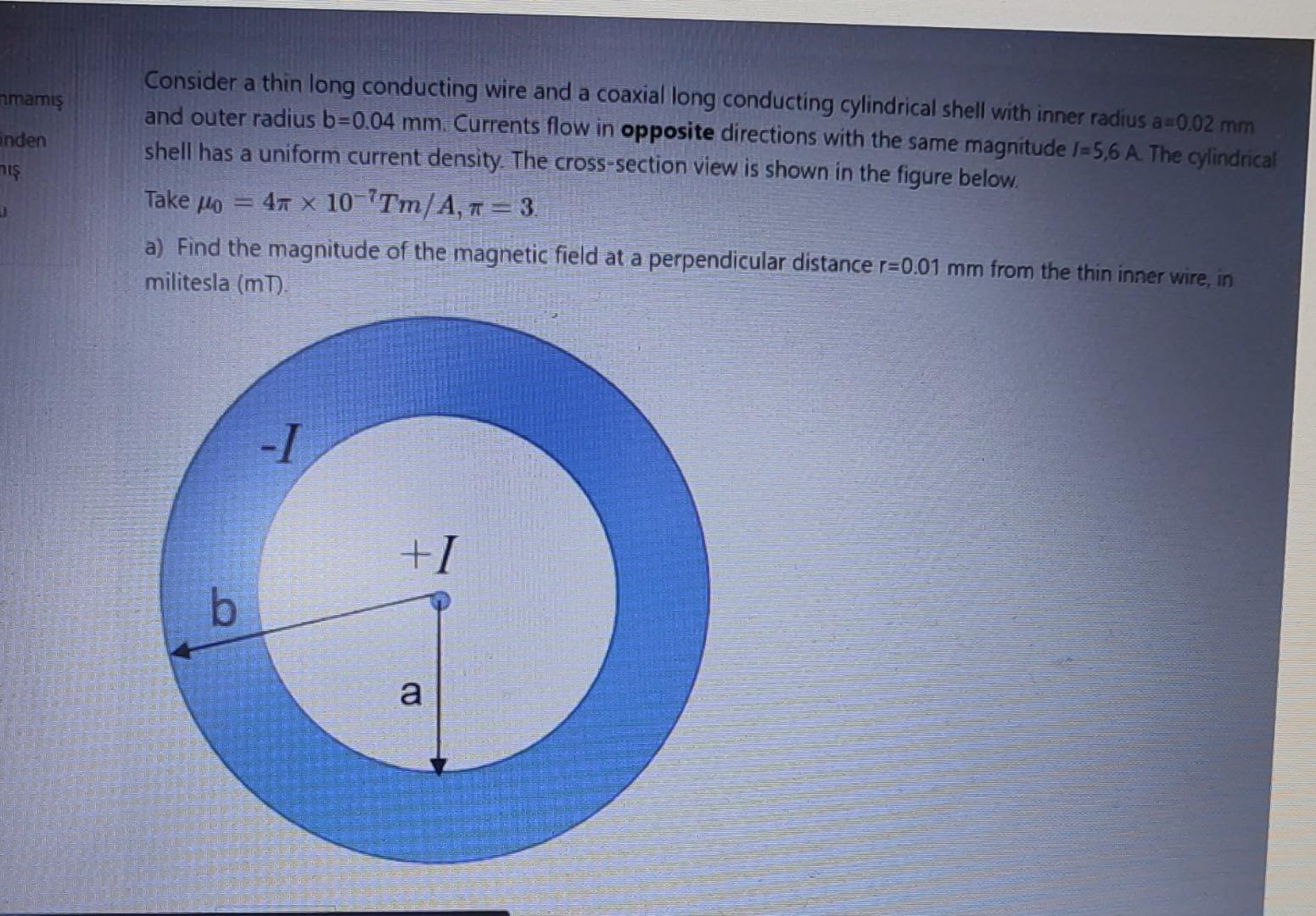 Solved Consider a thin long conducting wire and a coaxial | Chegg.com
