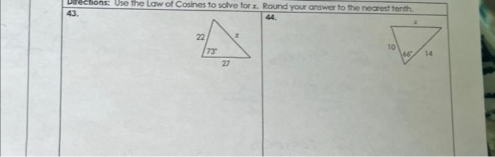 Solved 43. Round your answer to the nearest tenth. 44. | Chegg.com