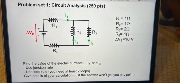 Solved Problem set 1: Circuit Analysis (250 pts) w R w Ri= | Chegg.com