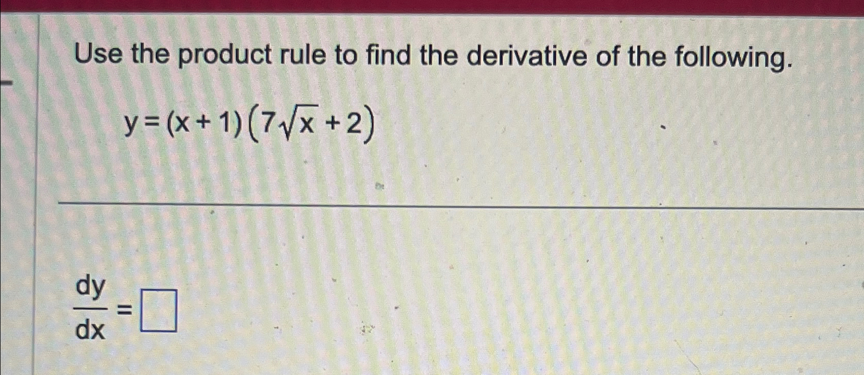 Solved Use the product rule to find the derivative of the | Chegg.com