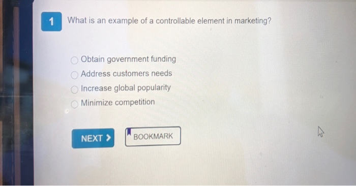 Solved 1 What is an example of a controllable element in | Chegg.com