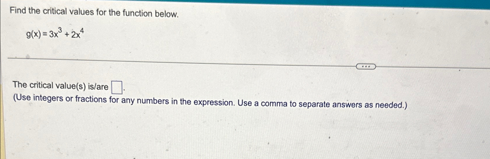 Solved Find the critical values for the function | Chegg.com
