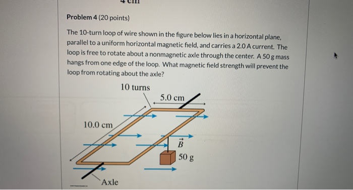Solved 4U Problem 4 (20 points) The 10-turn loop of wire | Chegg.com