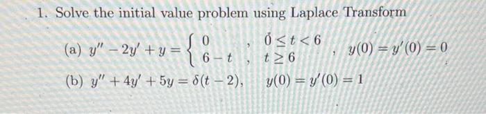 Solved Solve the initial value problem using Laplace | Chegg.com