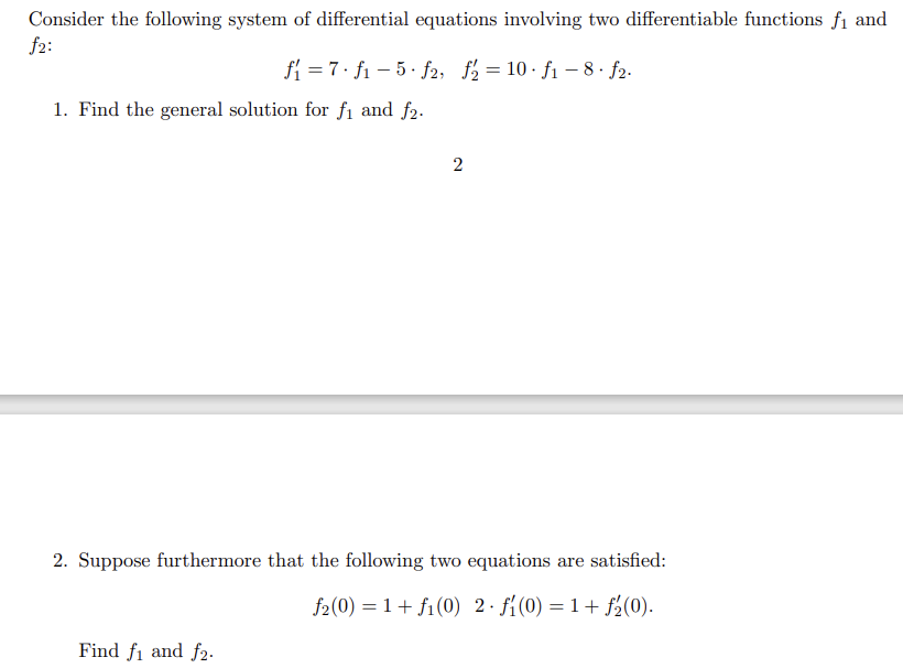 Solved Consider the following system of differential | Chegg.com