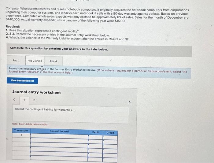 Solved Computer Wholesalers restores and resells notebook