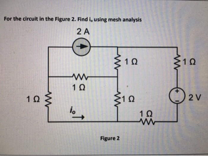 Solved For the circuit in the Figure 2. Find i, using mesh | Chegg.com