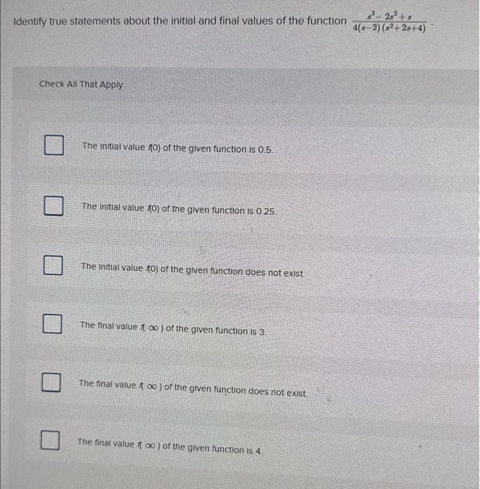 Solved Identify true statements about the initial and final | Chegg.com