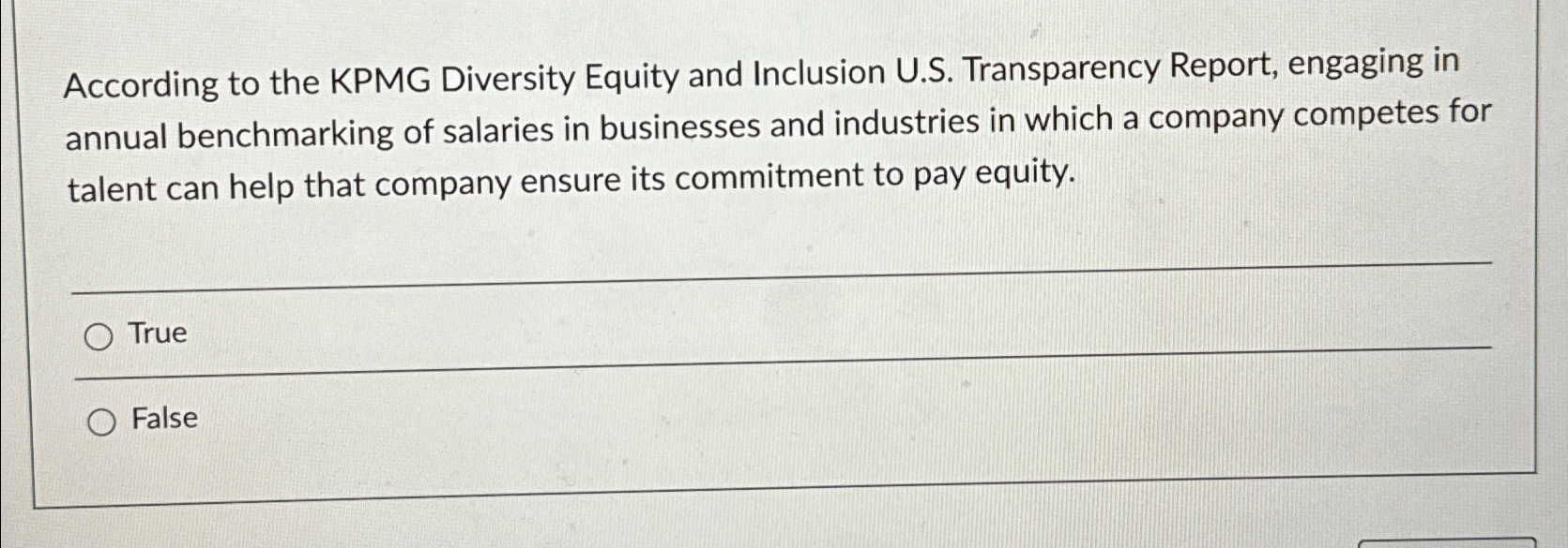 Solved According to the KPMG Diversity Equity and Inclusion | Chegg.com