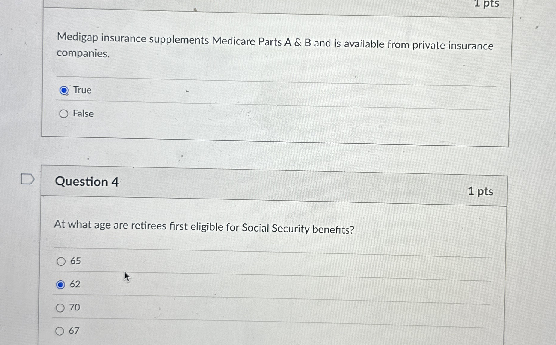 Solved Medigap insurance supplements Medicare Parts A & B