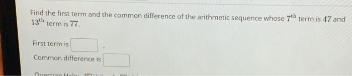 Solved Find the first term and the common difference of the | Chegg.com