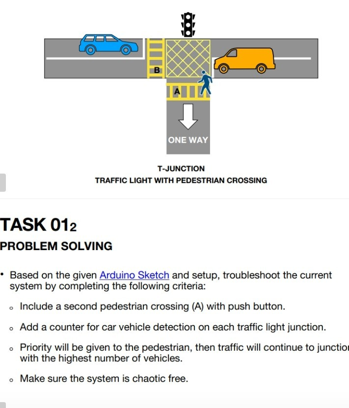 Solved O B ONE WAY T-JUNCTION TRAFFIC LIGHT WITH PEDESTRIAN | Chegg.com