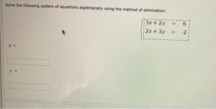 Solved Solve the following system of equations algebraically | Chegg.com
