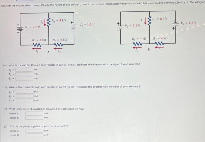 Solved (a) What is the current through each resistor in part | Chegg.com
