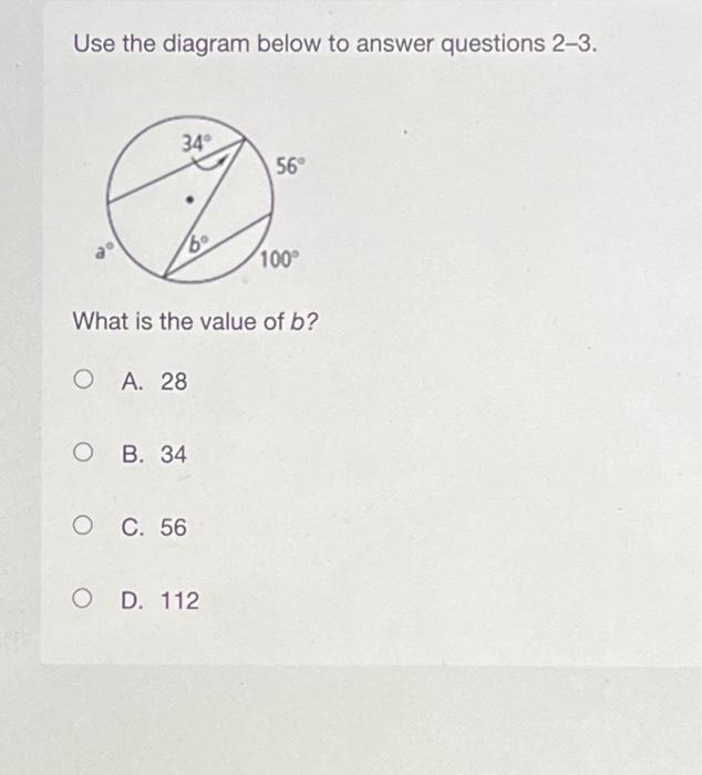 Solved Use The Diagram Below To Answer Questions 2-3. 34° Bº | Chegg.com