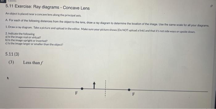Solved 5.11 Exercise: Ray diagrams - Concave Lens An object | Chegg.com