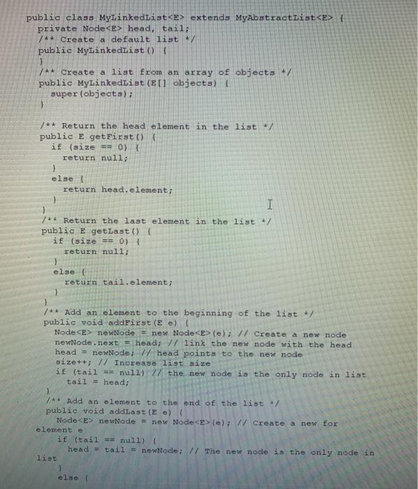 I public class TestMyLinkedlisti public static void | Chegg.com