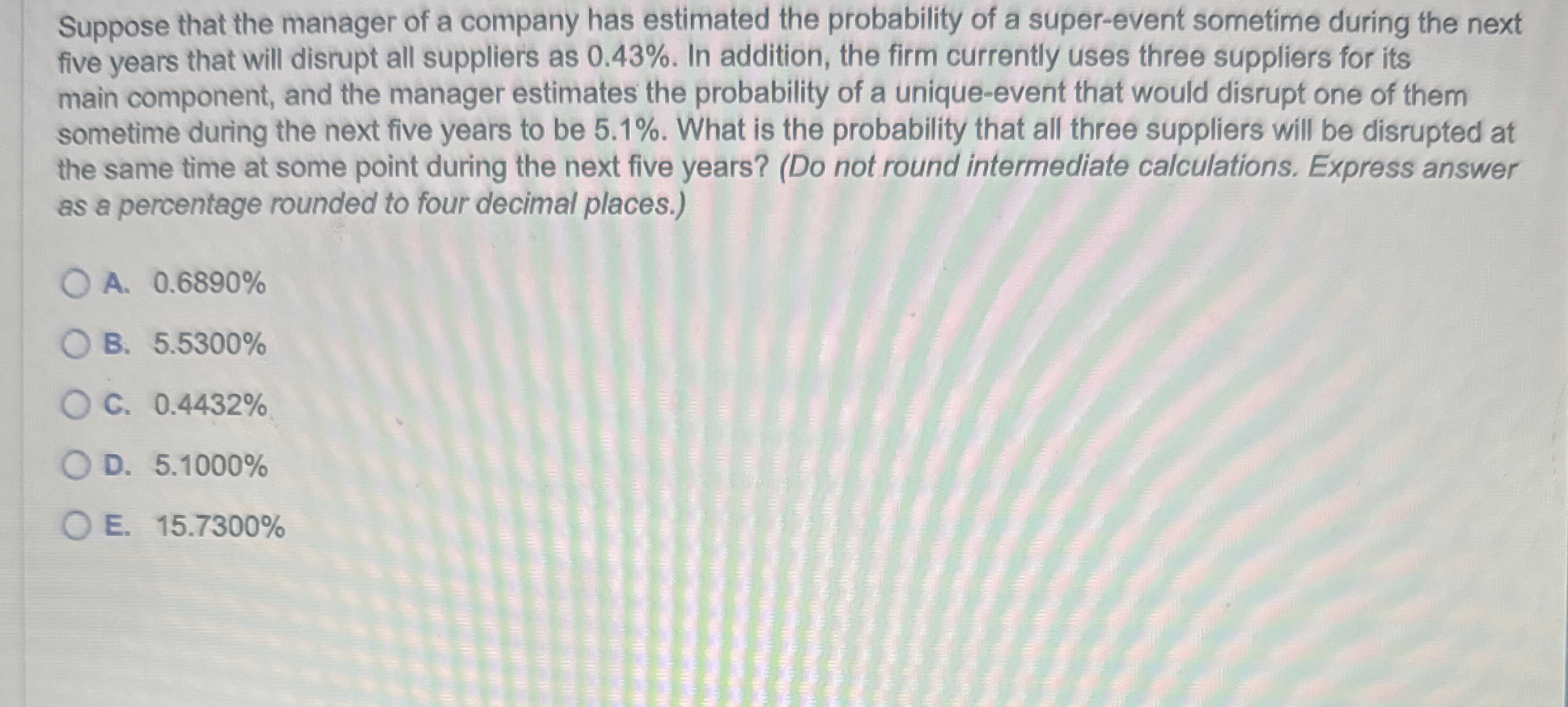Solved Suppose that the manager of a company has estimated | Chegg.com