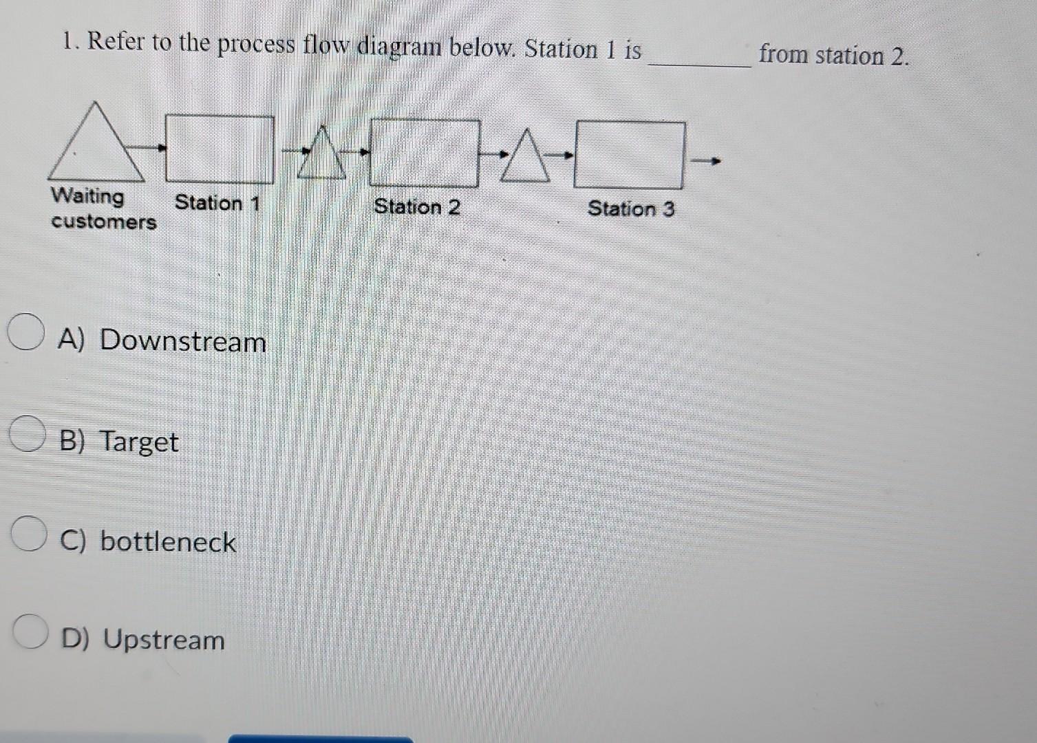 Solved 1. Refer to the process flow diagram below. Station 1 | Chegg.com