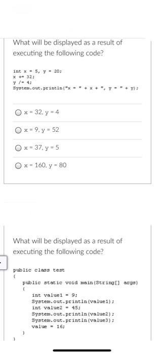 Solved What will be displayed after the following statements | Chegg.com