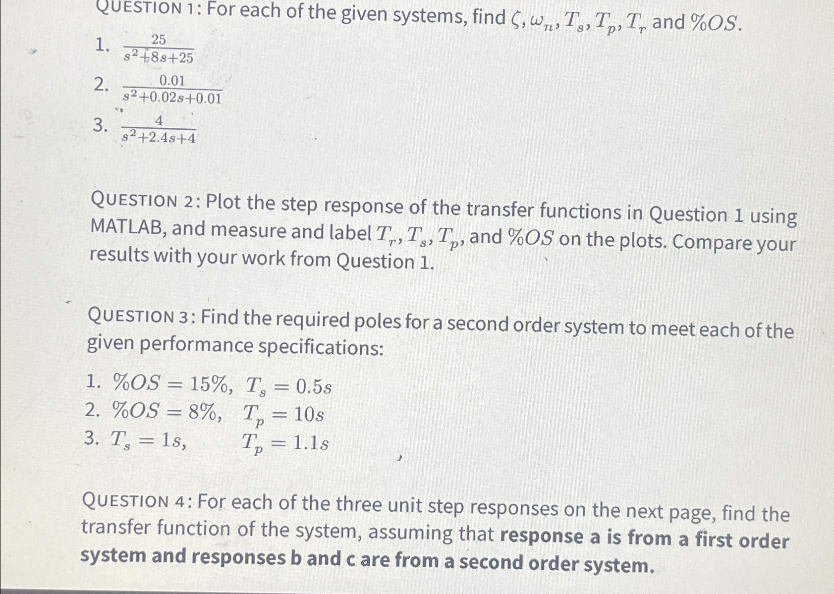Solved QUESTION 1: For each of the given systems, find | Chegg.com