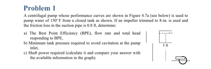 Problem 1 A centrifugal pump whose performance curves | Chegg.com
